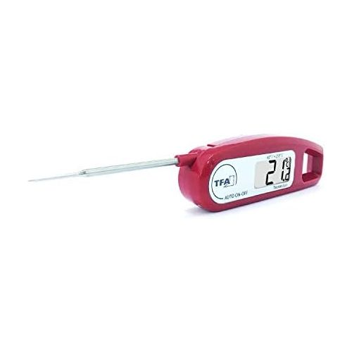  TFA Dostmann Thermo Jack digitales Einstichthermometer, Taschen Thermometer, Ideal fuer Fleisch, Braten oder Babynahrung, klappbar, wasserfest