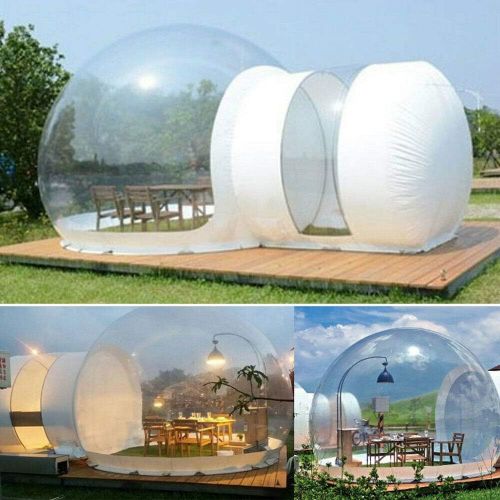  TFCFL Inflatable Bubble Tent Transparent D-Ring Single Tunnel House for Outdoor/Indoor Inflatable Eco Home Tent House Luxury Dome Camping Party Air Bubble USA (3-5 People)