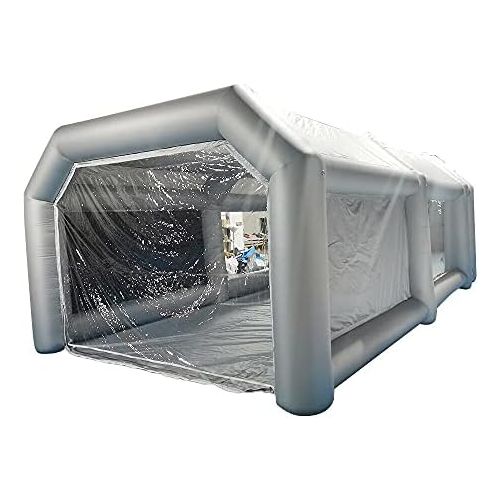  TFCFL 20x10x8ft Inflatable Paint Booth,Professional Inflatable Spray Booth Portable Paint Tent for Car Garage Upgrade More Durable with Air Filter System