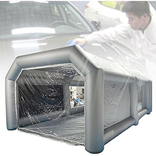  TFCFL 20x10x8ft Inflatable Paint Booth,Professional Inflatable Spray Booth Portable Paint Tent for Car Garage Upgrade More Durable with Air Filter System