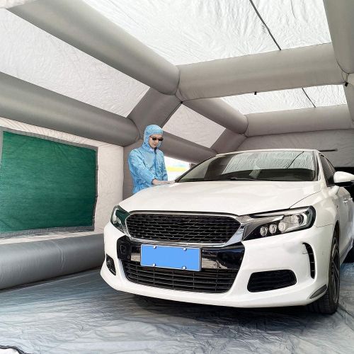  TFCFL 20x10x8ft Inflatable Paint Booth,Professional Inflatable Spray Booth Portable Paint Tent for Car Garage Upgrade More Durable with Air Filter System