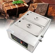 TFCFL Electric Chocolate Melting Pot Machine, Upthehill Commercial Electric Chocolate Heater Chocolate Melting Machine Double Cylinder Digital Control for Chocolate Cheese Soup (Double P