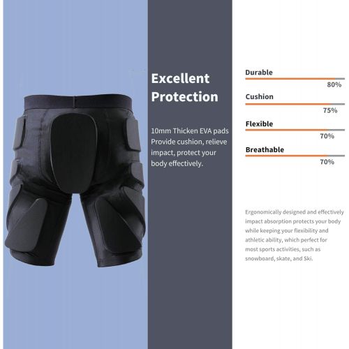  TFO Protective Padded Shorts Breathable Durable for Skateboard, Snowboard