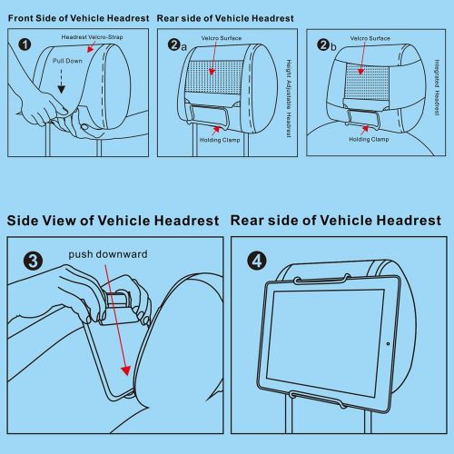  [아마존베스트]TFY Car Headrest Mount Holder for All Kindle Fire - Kindle Fire HD 6 / HD 7 / HD X7 / HD X9 / HD 6 (2014) / HD 7 (2014) / HD 6 (Kid Edition) / HD 7 (Kid Edition) / New Fire 7 (2015