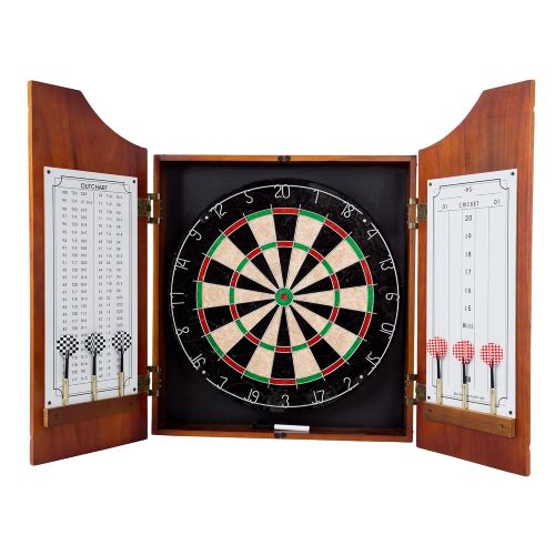  TG Beveled Wood Dart Cabinet - Pro Style Board and Darts