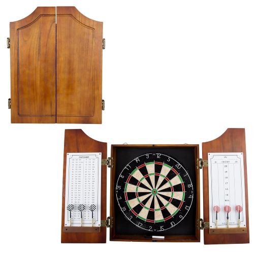  TG Beveled Wood Dart Cabinet - Pro Style Board and Darts