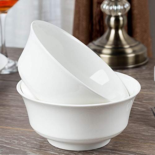  TGLBT Large Bowls for Salad/Soup/Pasta 3-Pack Stackable Porcelain Elegant White Serving Bowls