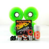 TGM Big Boy 70mm Gel Solid Skateboard Wheels + ABEC 7 Bearings Spacers (Solid Green)