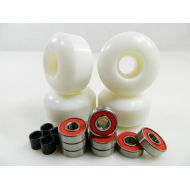 TGM Big Boy 52mm Blank Skateboard Wheels + ABEC 7 Bearings Spacers (White)