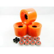 TGM Big Boy 70mm Gel Solid Skateboard Wheels + ABEC 7 Bearings Spacers (Solid Orange)