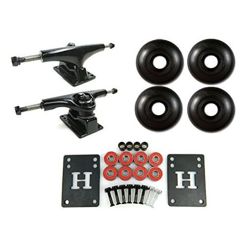  TGM 5.0 Black/Black Skateboard Trucks + 52mm Black Wheels Combo by Big Boy