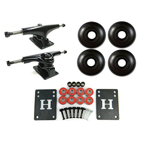  TGM 5.0 Black/Black Skateboard Trucks + 52mm Black Wheels Combo by Big Boy