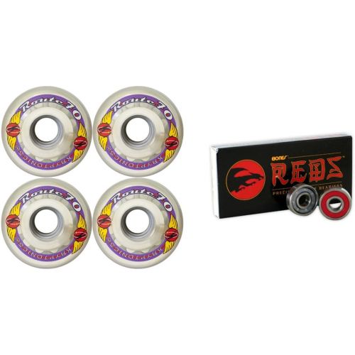  TGM Skateboards KRYPTONICS Route 70MM 78A Clear Longboard Skate Wheels + Bones Reds Bearings