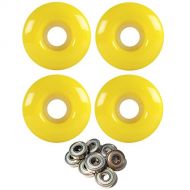 TGM Skateboards Skateboard Wheels 97A 51mm Neon Yellow with ABEC 7 Bearings