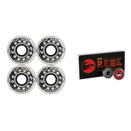  TGM Skateboards KRYPTONICS Classic 62MM 78A Clear Longboard Skate Wheels + Bones Reds Bearings