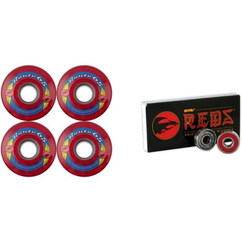  TGM Skateboards KRYPTONICS Route 65MM 78A RED Longboard Skate Wheels + Bones Reds Bearings