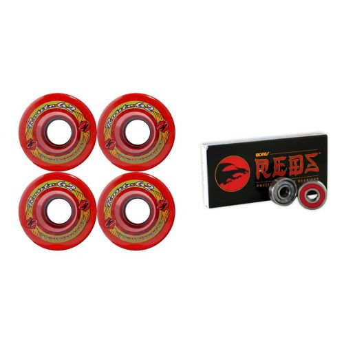  TGM Skateboards KRYPTONICS Route 62MM 78A RED Longboard Skate Wheels + Bones Reds Bearings