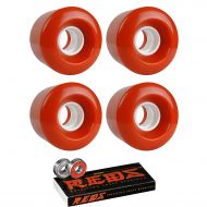 TGM Skateboards Longboard Cruiser Wheels 60mm x 47mm 83A 180C Orange Bones Reds Bearings