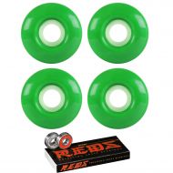 TGM Skateboards Skateboard Wheels 97A 53mm Kelly Green with Bones Reds Bearings