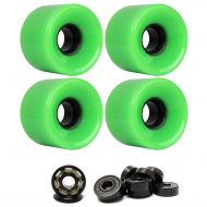TGM Skateboards Skateboard Cruiser Wheels 59mm x 43mm 78A 802C Green Ceramic Bearings