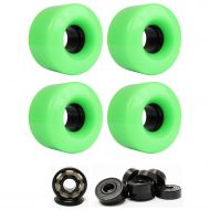 TGM Skateboards Skateboard Cruiser Wheels 54mm x 32mm 83A 802C Green Ceramic Bearings