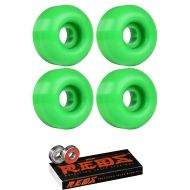 TGM Skateboards Skateboard Wheels 95A 51mm Kelly Green with Bones Reds Bearings