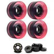 TGM Skateboards Skateboard Cruiser Wheels 56mm x 31mm 83A Magenta C Pink Clear Ceramic Bearings