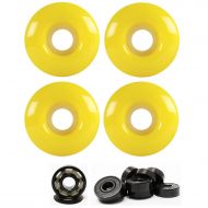 TGM Skateboards Skateboard Wheels 97A 51mm Neon Yellow with Hybrid Ceramic Bearings