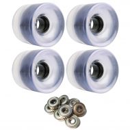 TGM Skateboards Longboard Cruiser Wheels 62mm x 51.5mm 83A Clear ABEC 7 Bearings