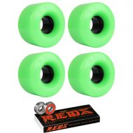 TGM Skateboards Skateboard Cruiser Wheels 54mm x 32mm 83A 802C Green Bones Reds Bearings