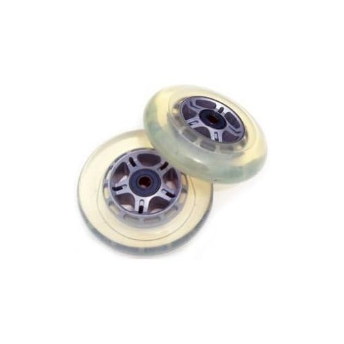  TGM Skateboards 2 Clear Replacement Wheels ABEC7 Bearings Scooter 100mm