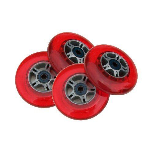  TGM Skateboards 4 RED Wheels W/ABEC 7 Bearings for Razor Scooters 100mm