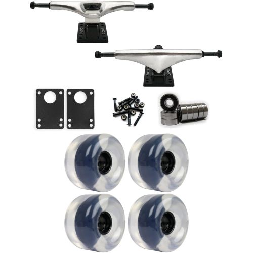  TGM Skateboards Core 7.0 Longboard Trucks Wheels Package 65mm x 44mm 83A Clear