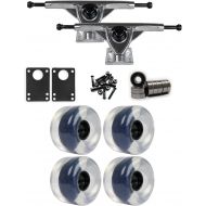 TGM Skateboards RKP Raw Longboard Trucks Wheels Package 65mm x 44mm 83A Clear