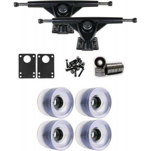  TGM Skateboards RKP Black Longboard Trucks Wheels Package 62mm x 51.5mm 83A Clear