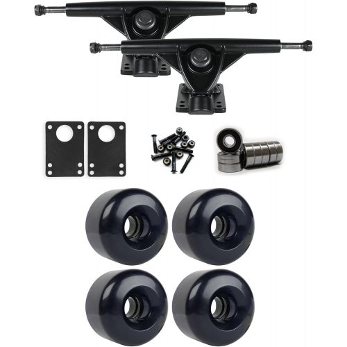  TGM Skateboards RKP Black Longboard Trucks Wheels Package 70mm x 46mm 83A 276C Blue Clear