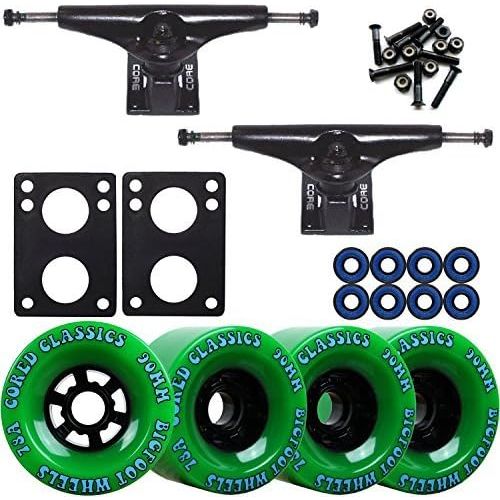  TGM Skateboards Core 6.0 Black Longboard Trucks Wheels Package Bigfoot 90mm Cored Classics Green