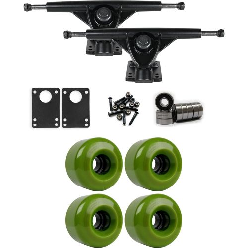  TGM Skateboards RKP Black Longboard Trucks Wheels Package 70mm x 46mm 83A 7496C Green