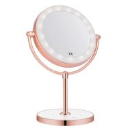 THE D&B CRAFTS LLC Vanity Mirror with LED lights,Natural Lighted Cosmetic Mirror with 7X Magnification,360...