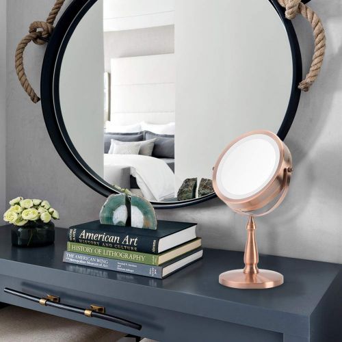  THE D&B CRAFTS LLC Vanity Mirror with LED lights,Natural Lighted Cosmetic Mirror with 7X Magnification,360...