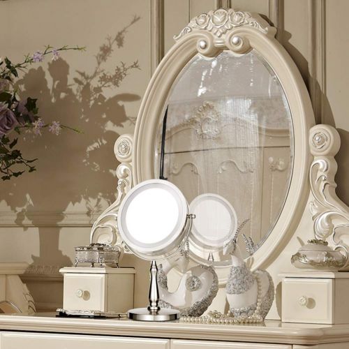  THE D&B CRAFTS LLC Vanity Mirror with LED lights,Natural Lighted Cosmetic Mirror with 7X Magnification,360...