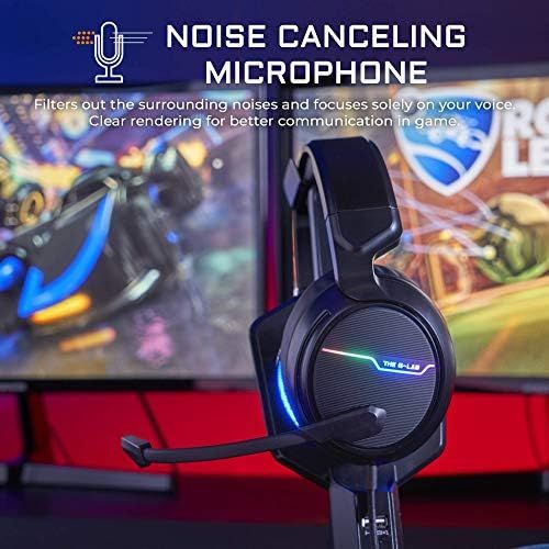  [아마존베스트]The G-LAB Korp Thallium Gaming Headphones, USB 7.1 Digital Surround Headset for Gamer, Audio - Microphone with Noise Cancellation - LED RGB - Compatible with PC PS4 Mac (Black)