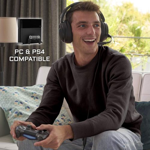  [아마존베스트]The G-LAB Korp Thallium Gaming Headphones, USB 7.1 Digital Surround Headset for Gamer, Audio - Microphone with Noise Cancellation - LED RGB - Compatible with PC PS4 Mac (Black)