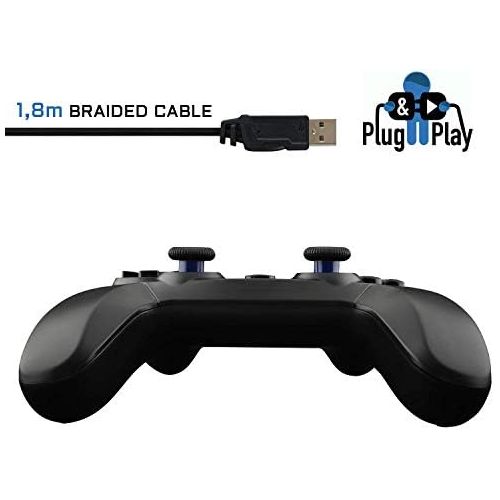  [아마존베스트]THE G-LAB K-PAD Thorium Gaming Controller PC & PS3 USB with Built-in Vibration Gamepad Game Controller Cable Connected - Joystick for PC Windows XP-7-8-10, PS3, Android (Black)