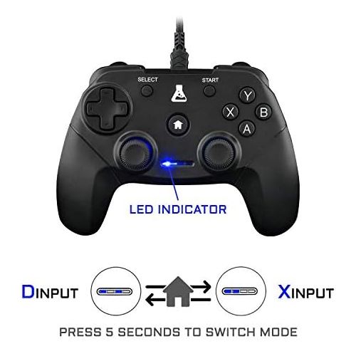  [아마존베스트]THE G-LAB K-PAD Thorium Gaming Controller PC & PS3 USB with Built-in Vibration Gamepad Game Controller Cable Connected - Joystick for PC Windows XP-7-8-10, PS3, Android (Black)