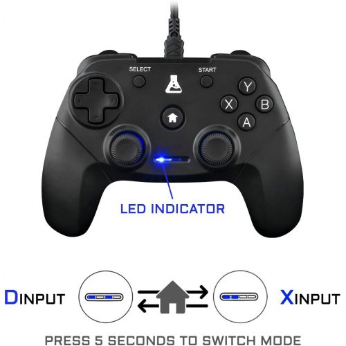  [아마존베스트]THE G-LAB K-PAD Thorium Gaming Controller PC & PS3 USB with Built-in Vibration Gamepad Game Controller Cable Connected - Joystick for PC Windows XP-7-8-10, PS3, Android (Black)