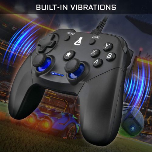  [아마존베스트]THE G-LAB K-PAD Thorium Gaming Controller PC & PS3 USB with Built-in Vibration Gamepad Game Controller Cable Connected - Joystick for PC Windows XP-7-8-10, PS3, Android (Black)