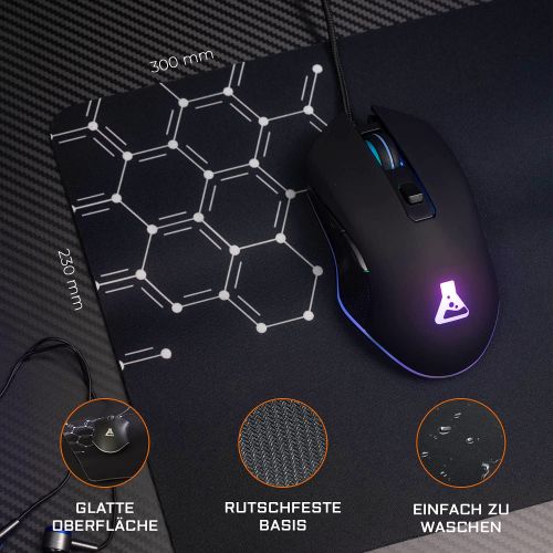  [아마존베스트]THE G-LAB G-LAB Combo HELIUM - 4-in-1-Gaming-Paket - beleuchtete QWERTZ-Spielertastatur, 3200-DPI-Spielermause, In-Ear-Kopfhoerer, rutschfeste Mausunterlage - PC Mac PS4 Xbox One Spielerset