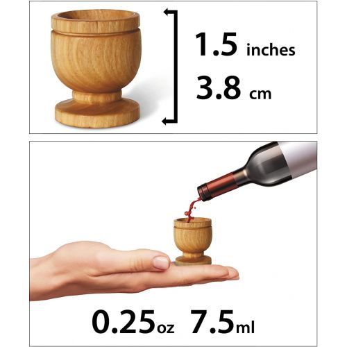  [아마존베스트]THE JERUSALEM GIFT SHOP SINCE 2004 Communion Cups Set- The Lords Supper - Ten Small (Approx 1.5 Inch) Olive Wood Cups in Gift Bag