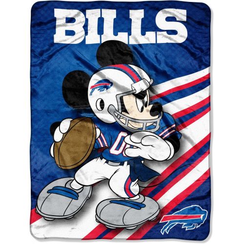  THE NORTHWEST COMPANY NFL Buffalo Bills Mickey Mouse Ultra Plush Micro Super Soft Raschel Throw Blanket